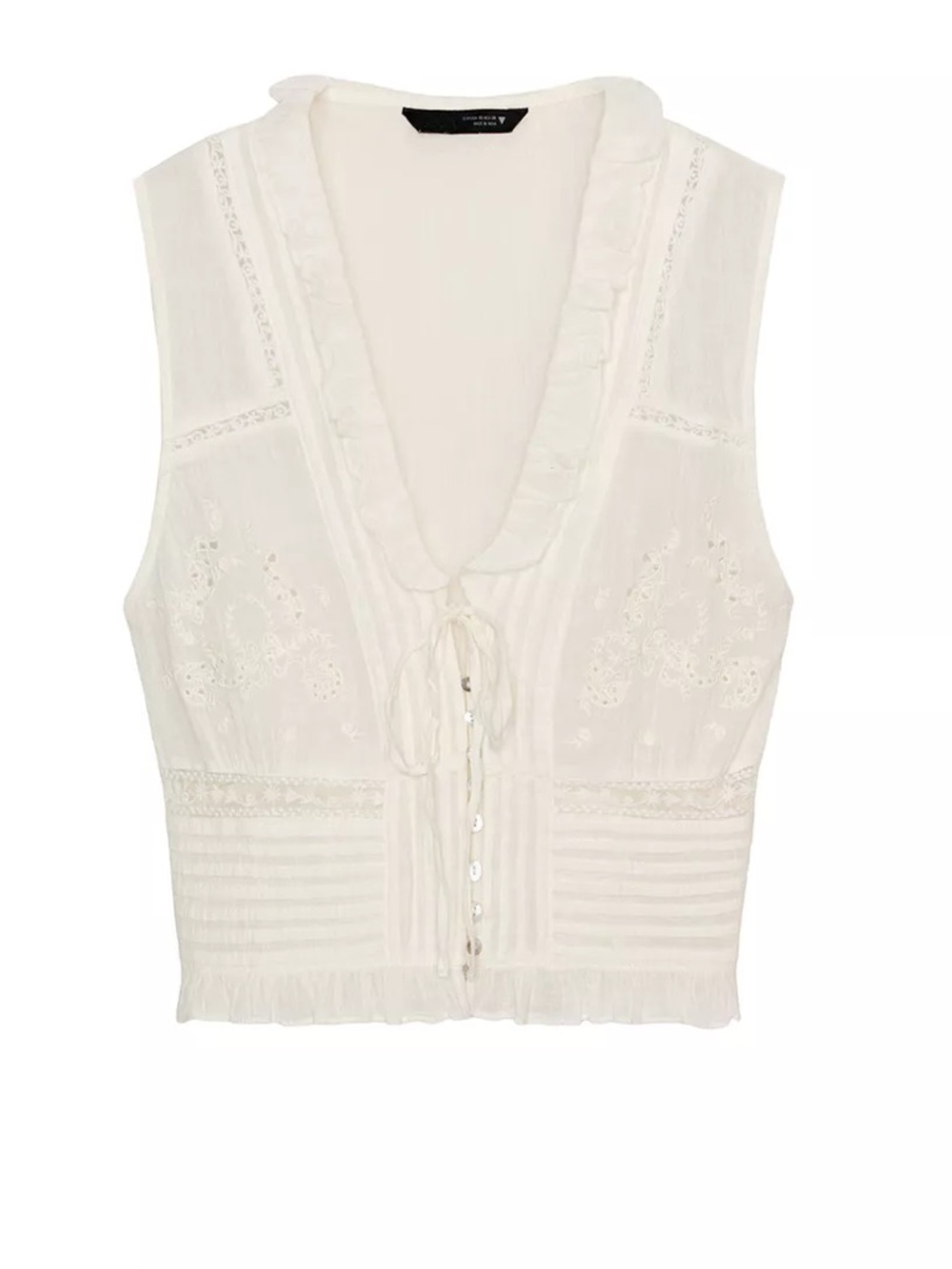 NWT Zara Gauze Embroidered Shirt